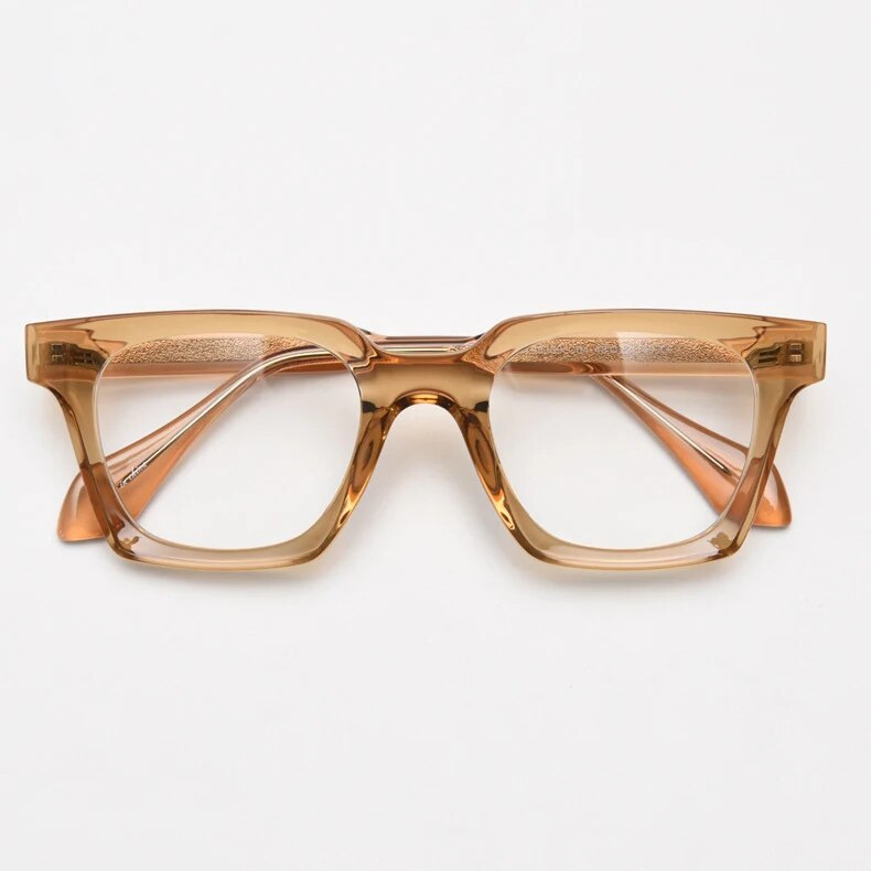 CCspace Unisex Full Rim Square Tr 90 Titanium Eyeglasses 57023 Full Rim CCspace C4Tea