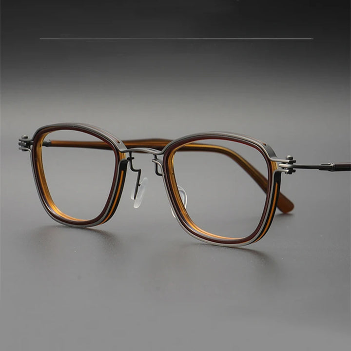 Black Mask Unisex Full Rim Square Titanium Acetate Eyeglasses Sc19 Full Rim Black Mask