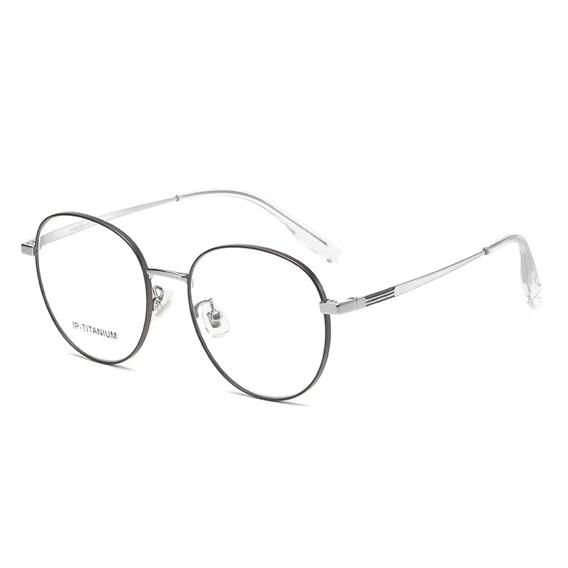 Yimaruili Unisex Full Rim Oval Round Titanium Eyeglasses 98508