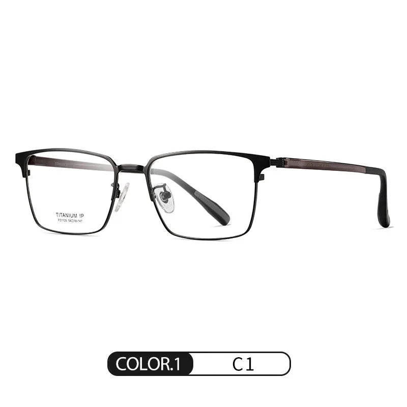 Reven Jate Unisex Full Rim Square Titanium Eyeglasses 51105
