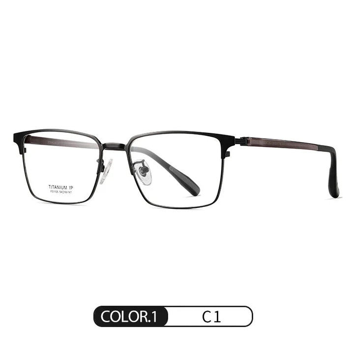 Reven Jate Unisex Full Rim Square Titanium Eyeglasses 51105