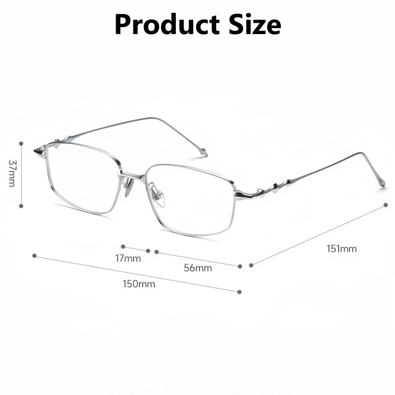 Yimaruili Unisex Full Rim Big Square Titanium Eyeglasses 43005