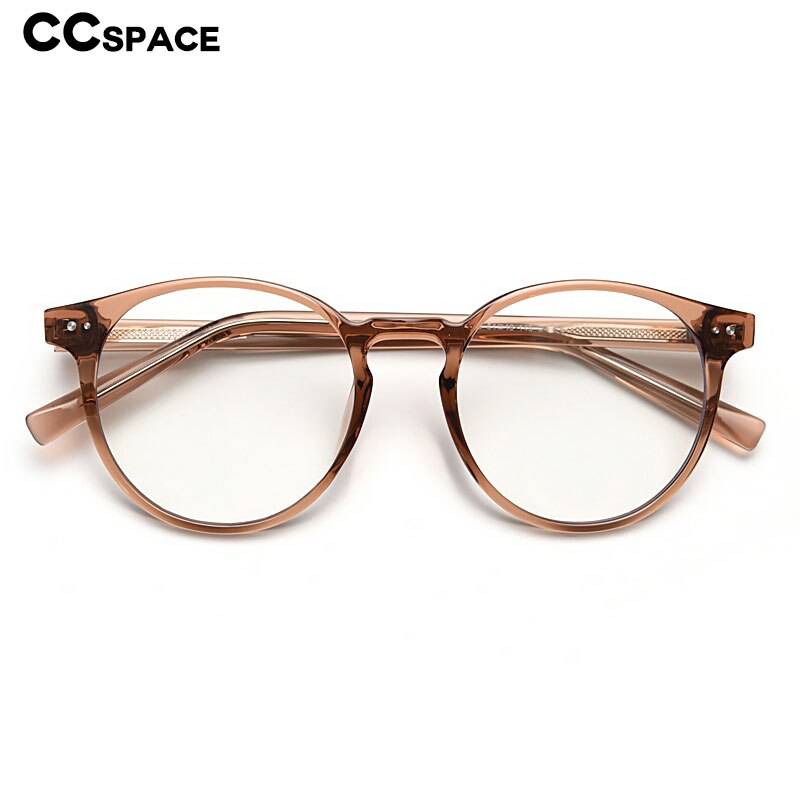 CCspace Unisex Full Rim Round Tr 90 Titanium Eyeglasses 55868 Full Rim CCspace