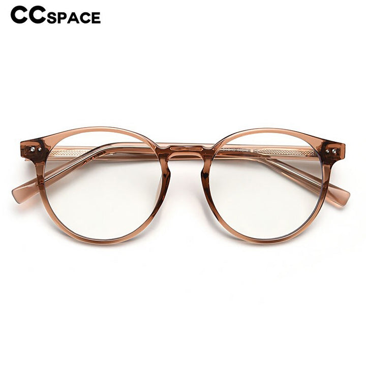 CCspace Unisex Full Rim Round Tr 90 Titanium Eyeglasses 55868 Full Rim CCspace