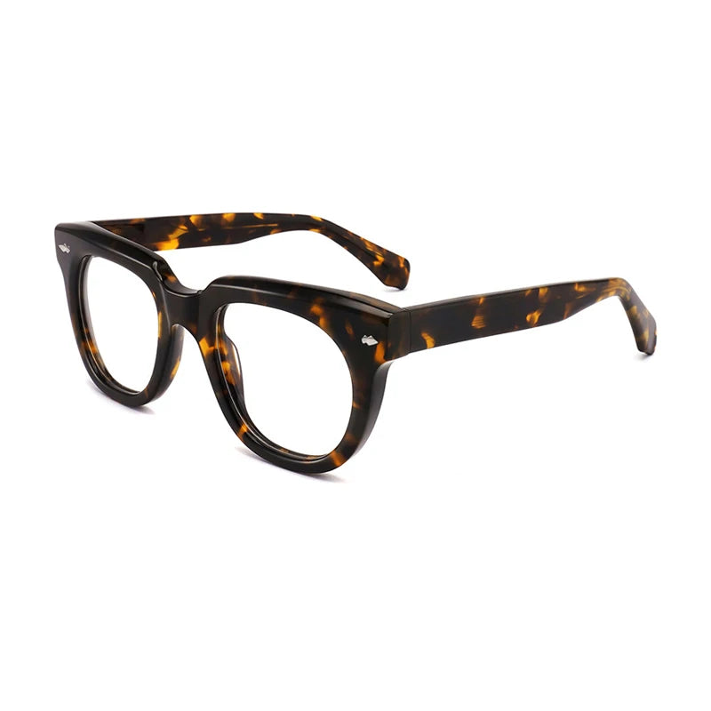 Gatenac Unisex Full Rim Square Acetate Eyeglasses Gxyj1470 Full Rim Gatenac Tortoiseshell