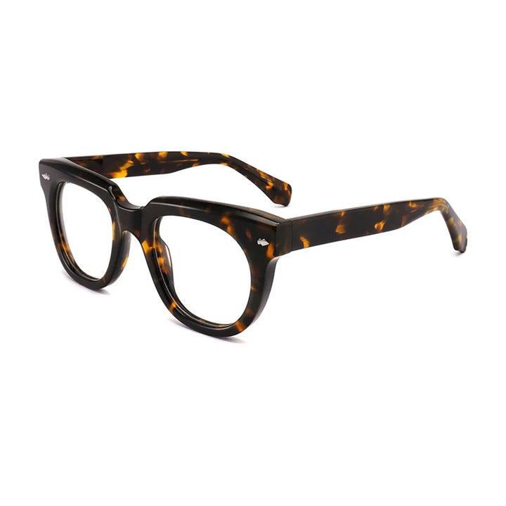 Gatenac Unisex Full Rim Square Acetate Eyeglasses Gxyj1470 Full Rim Gatenac Tortoiseshell