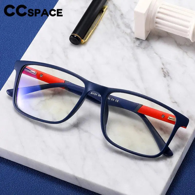 CCSpace Unisex Full Rim Square Tr 90 Titanium Eyeglasses 57307 Full Rim CCspace   