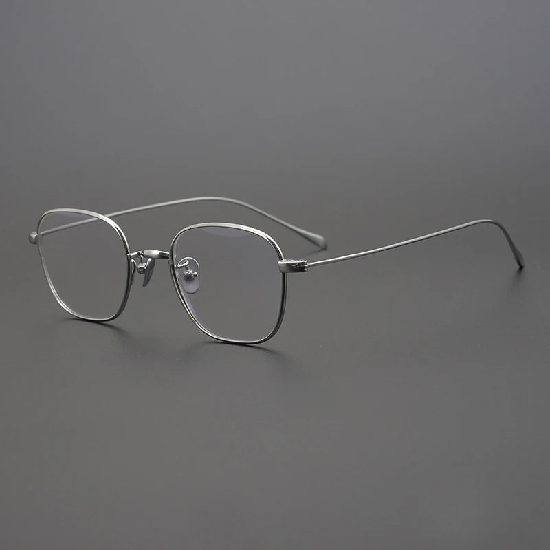 Black Mask Unisex Full Rim Polygon Square Titanium Eyeglasses 63199