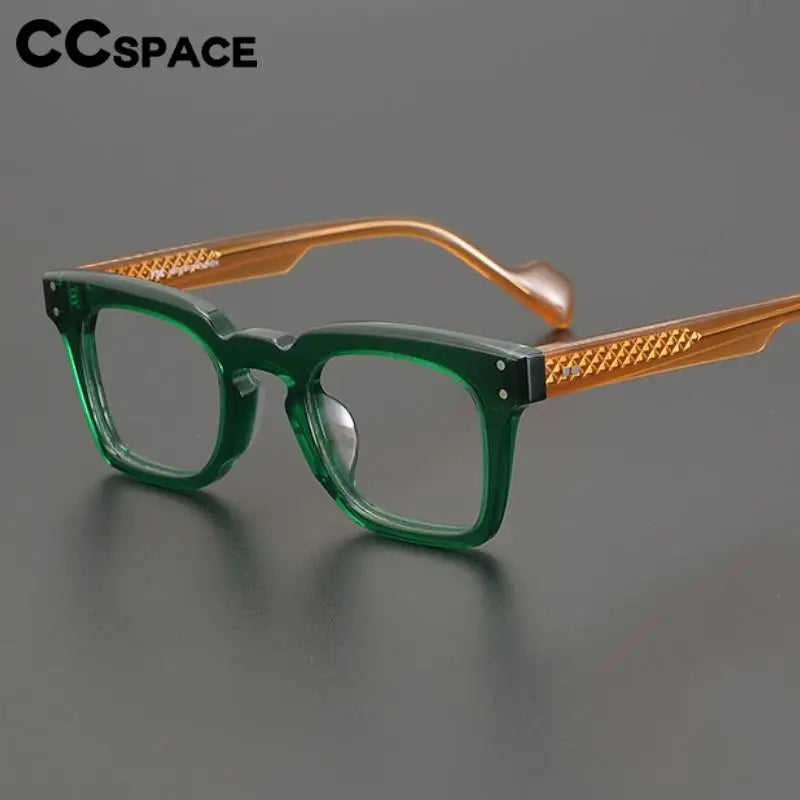 CCspace Unisex Full Rim Square Cat Eye Acetate Eyeglasses 57400 Full Rim CCspace   