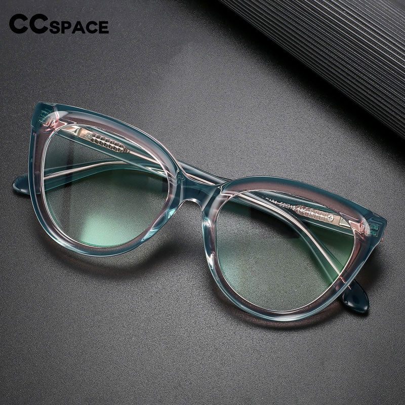 CCspace Unisex Full Rim Square Cat Eye Acetate Eyeglasses 56240 Full Rim CCspace