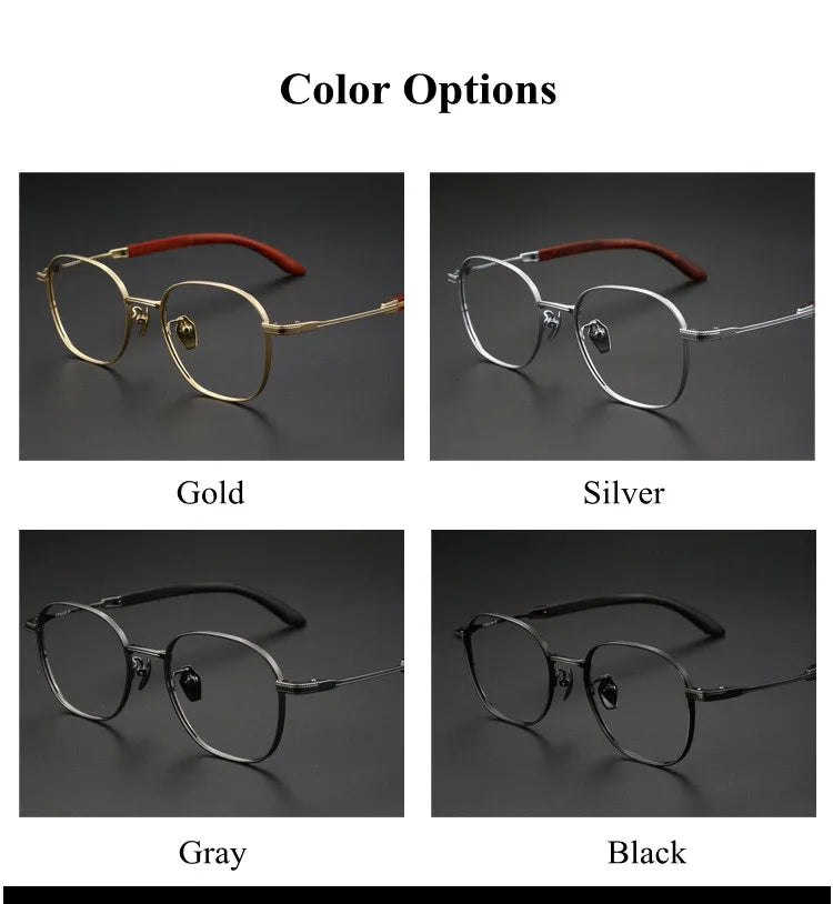 Chashma Ochki Men's Full Rim Square Titanium Rosewood Eyeglasses 2330 Full Rim Chashma Ochki