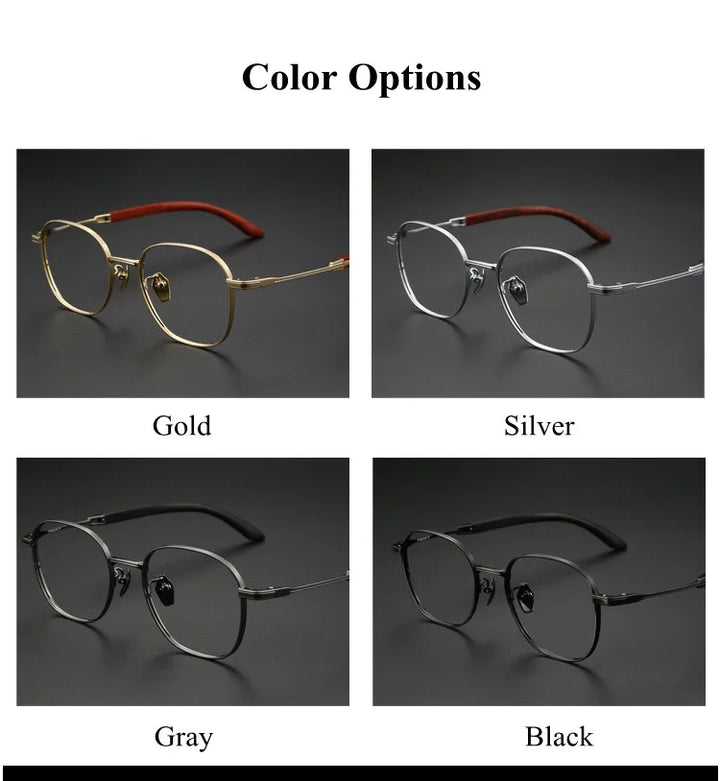 Chashma Ochki Men's Full Rim Square Titanium Rosewood Eyeglasses 2330 Full Rim Chashma Ochki