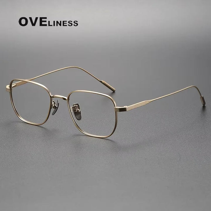 Oveliness Women's Full Rim Square Polygon Titanium Eyeglasses 80809