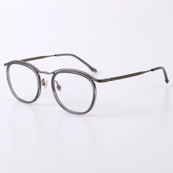 Black Mask Unisex Full Rim Square Acetate Titanium Eyeglasses 95912