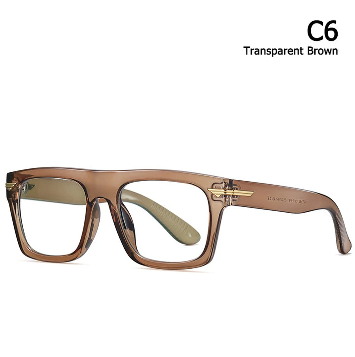 Hdcrafter Unisex Full Rim Square Tr 90 Acetate Eyeglasses 3394 Full Rim Hdcrafter Eyeglasses C6-Brown