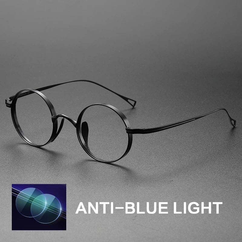 Gatenac Women's Full Rim Round Titanium Reading Glasses Gxyj10518