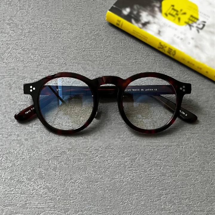 Black Mask Unisex Full Rim Round Acetate Eyeglasses 5125 Full Rim Black Mask