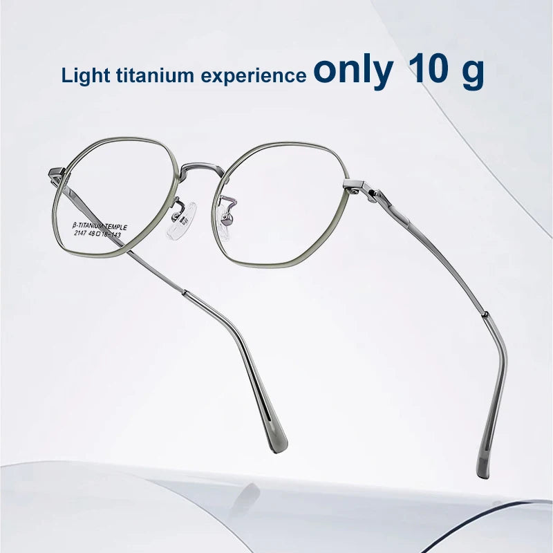 Vicky Women's Full Rim Small Flat Top Polygon Titanium Reading Glasses 2147 Reading Glasses Vicky