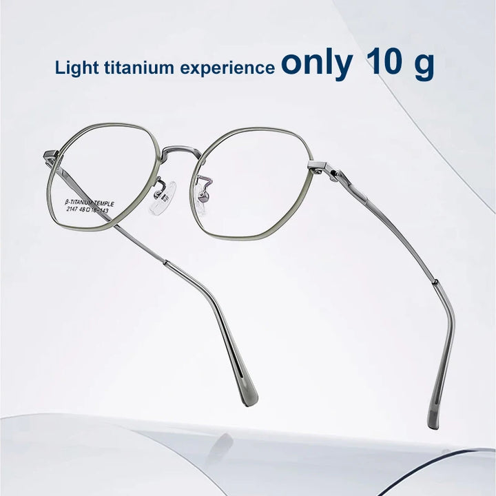 Vicky Women's Full Rim Small Flat Top Polygon Titanium Reading Glasses 2147 Reading Glasses Vicky