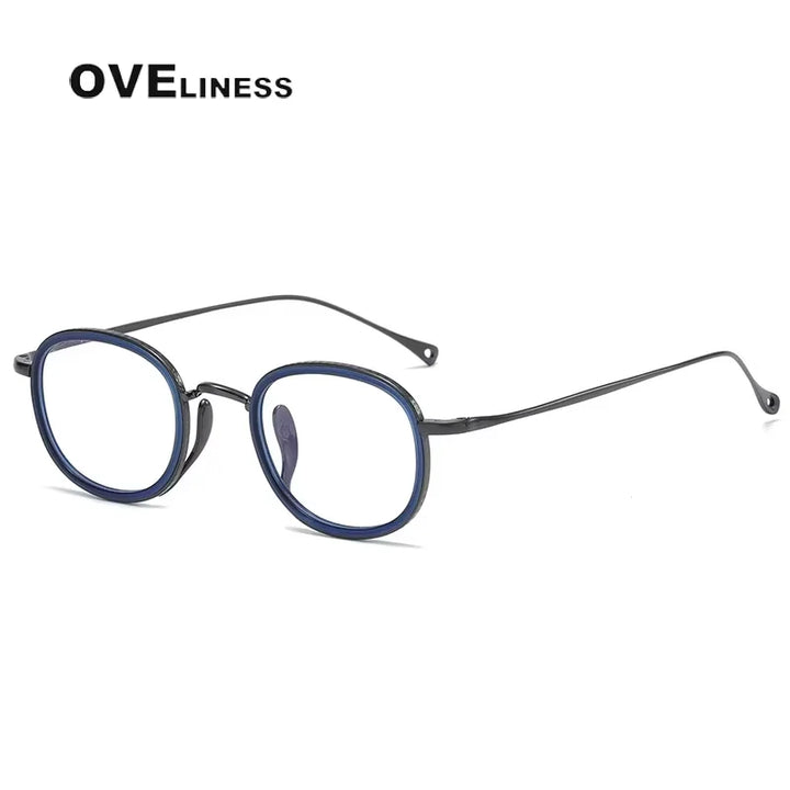 Oveliness Women's Full Rim Square Acetate Titanium Eyeglasses