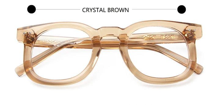 Esnbie Unisex Full Rim Oval Square Thick Acetate Eyeglasses 230359