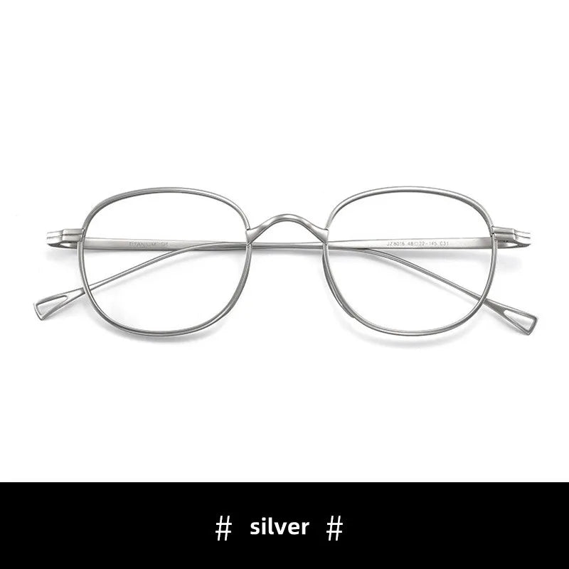Kocolior Unisex Full Rim Round Titanium Hyperopic Reading Glasses 8016 Reading Glasses Kocolior Silver 0