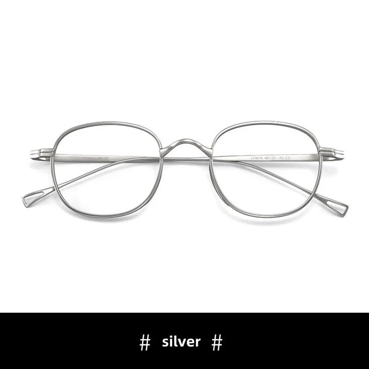 Kocolior Unisex Full Rim Round Titanium Hyperopic Reading Glasses 8016 Reading Glasses Kocolior Silver 0