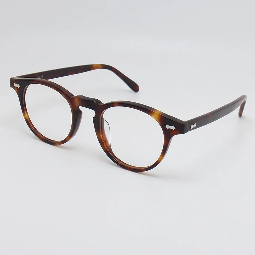 Black Mask Unisex Full Rim Round Acetate Eyeglasses 49505 Full Rim Black Mask Tortoise