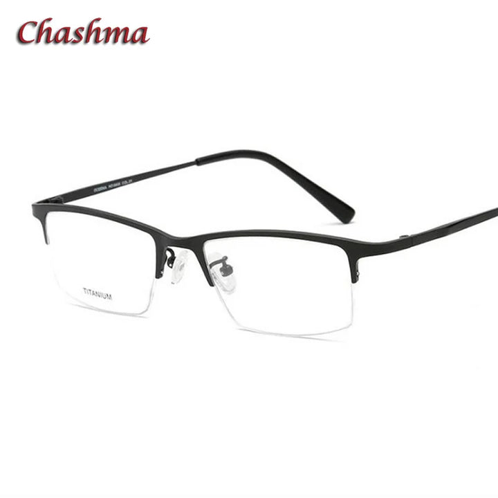 Chashma Ochki Women's Semi Rim Square Titanium Eyeglasses 38906