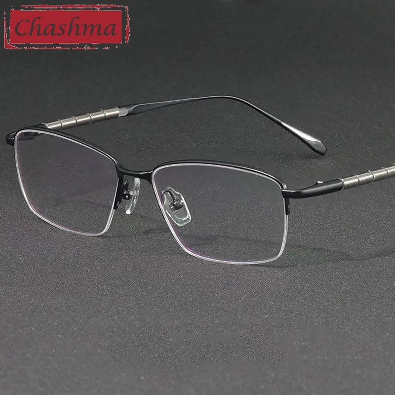 Chashma Ottica Men's Semi Rim Square Titanium Eyeglasses 417018