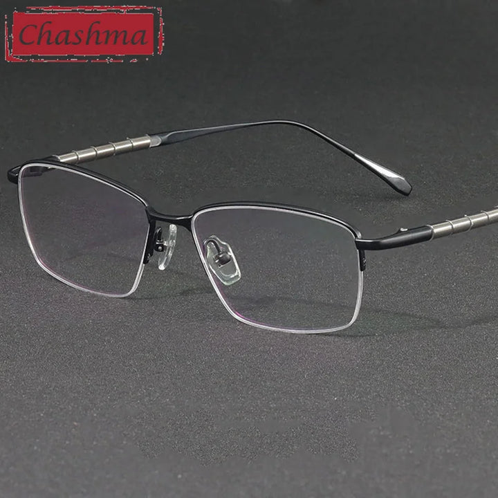 Chashma Ottica Men's Semi Rim Square Titanium Eyeglasses 417018