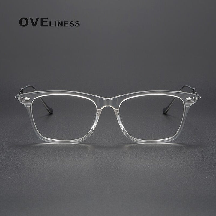 Oveliness Unisex Full Rim Square Acetate Titanium Eyeglasses M2049 Full Rim Oveliness