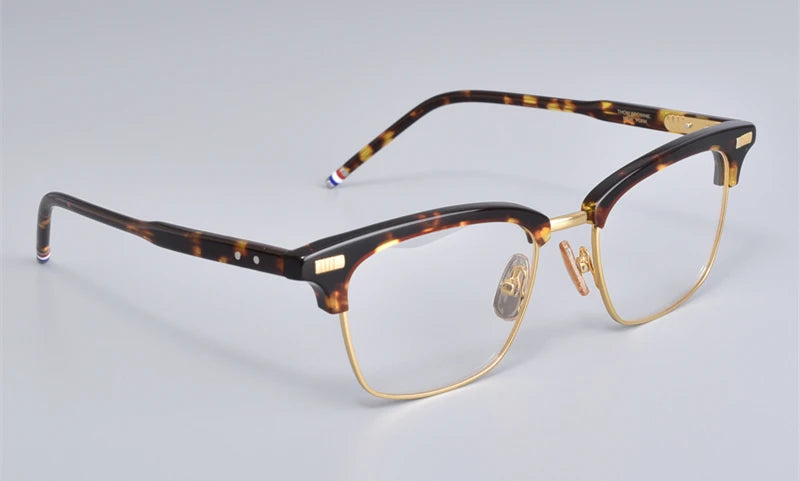 Black Mask Unisex Full Rim Browline Square Acetate Eyeglasses Bm-bt711 Full Rim Black Mask