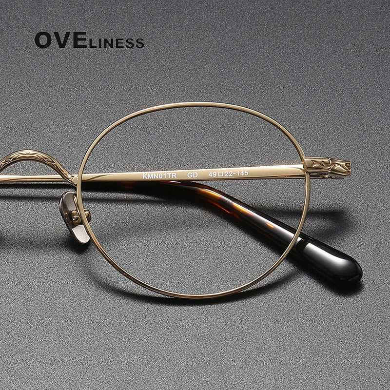 Oveliness Unisex Full RIm Round Titanium Eyeglasses 01tr Full Rim Oveliness