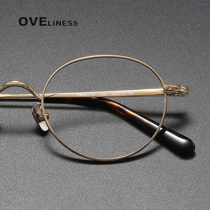 Oveliness Unisex Full RIm Round Titanium Eyeglasses 01tr Full Rim Oveliness   