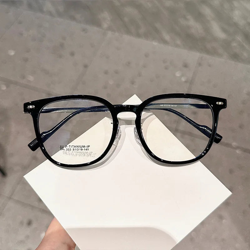 Xbora Unisex Full Rim Oval Square Tr 90 Alloy Eyeglasses 85333
