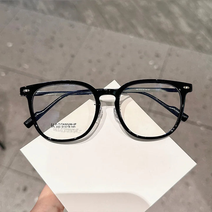 Xbora Unisex Full Rim Oval Square Tr 90 Alloy Eyeglasses 85333