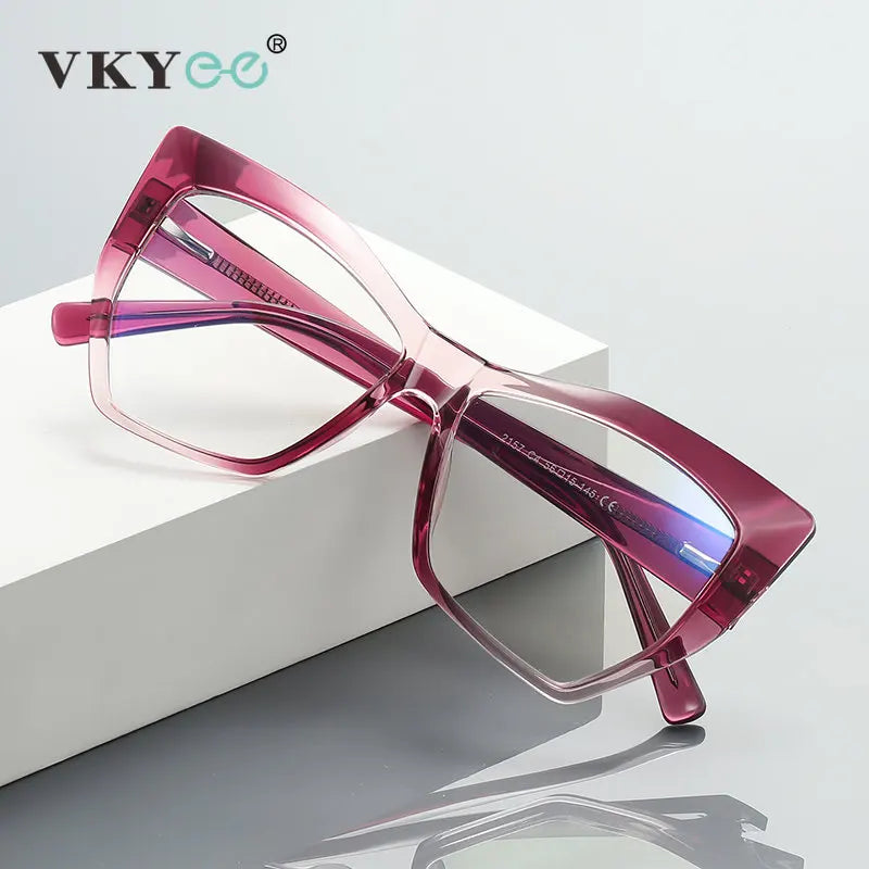 Vicky Women's Full Rim Tr 90 Stainless Steel Cat Eye Reading Glasses 2157 Reading Glasses Vicky   