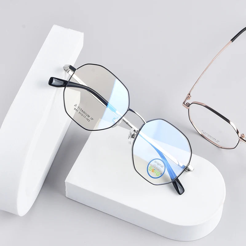 Secg Unisex Youth's Full Rim Polygon Titanium Eyeglasses 0241 Full Rim Secg