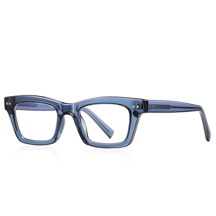 Reven Jate Unisex Full Rim Square Thick Tr 90 Alloy Eyeglasses 42191