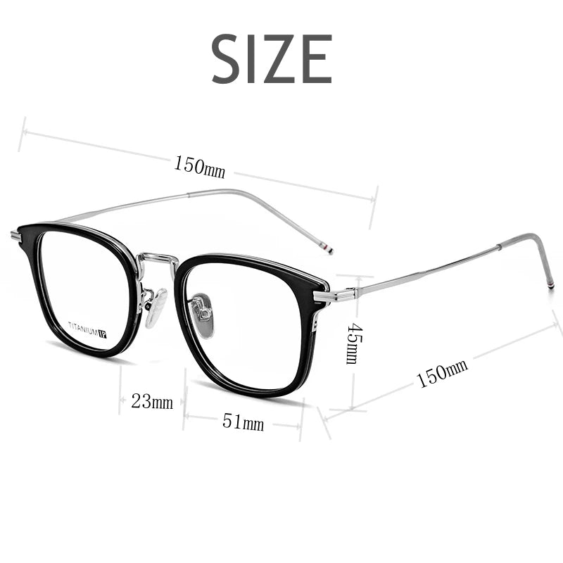 KatKani Unisex Full Rim Round Titanium Eyeglasses 8022 Full Rim KatKani Eyeglasses   