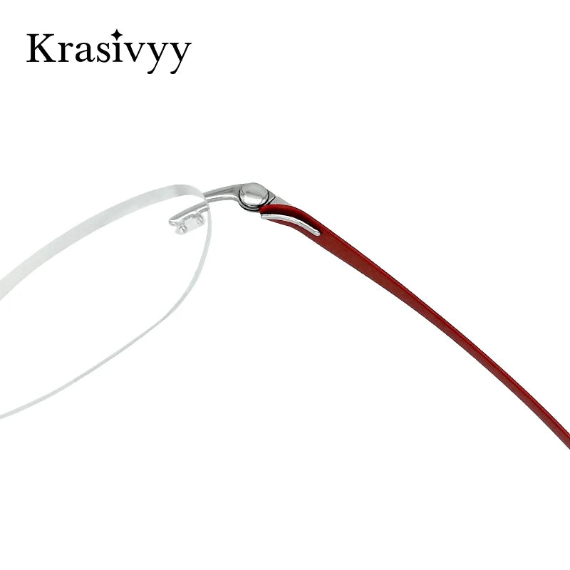 Krasivyy Unisex Rimless Oval Screwless Titanium Rimless Eyeglasses 5003 Rimless Krasivyy