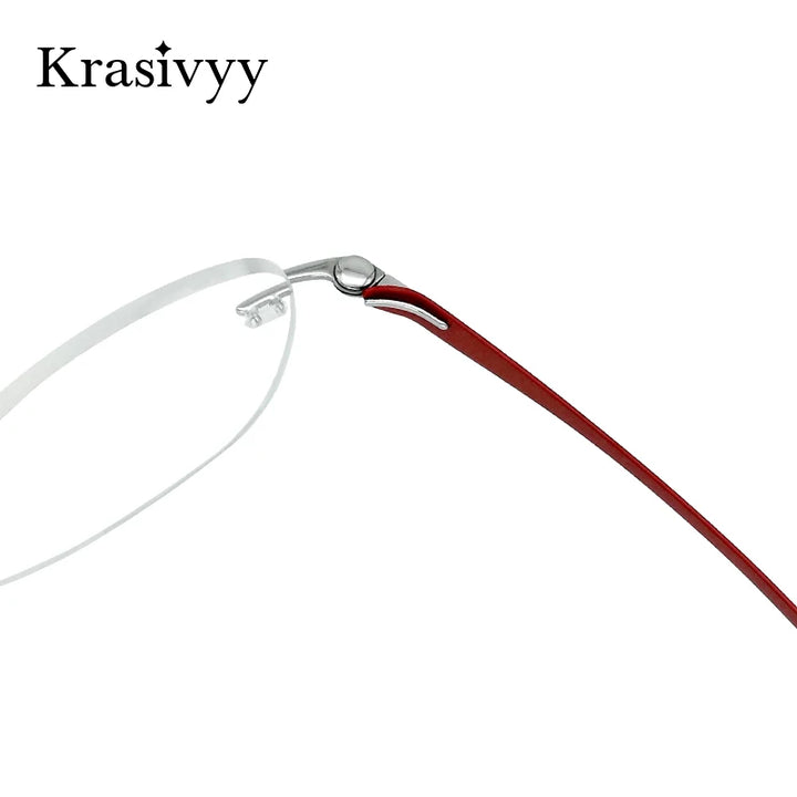 Krasivyy Unisex Rimless Oval Screwless Titanium Rimless Eyeglasses 5003 Rimless Krasivyy