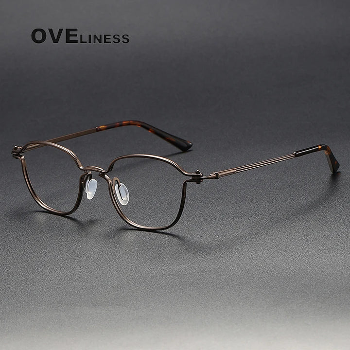 Oveliness Unisex Full Rim Round Titanium Eyeglasses C207 Full Rim Oveliness bronze