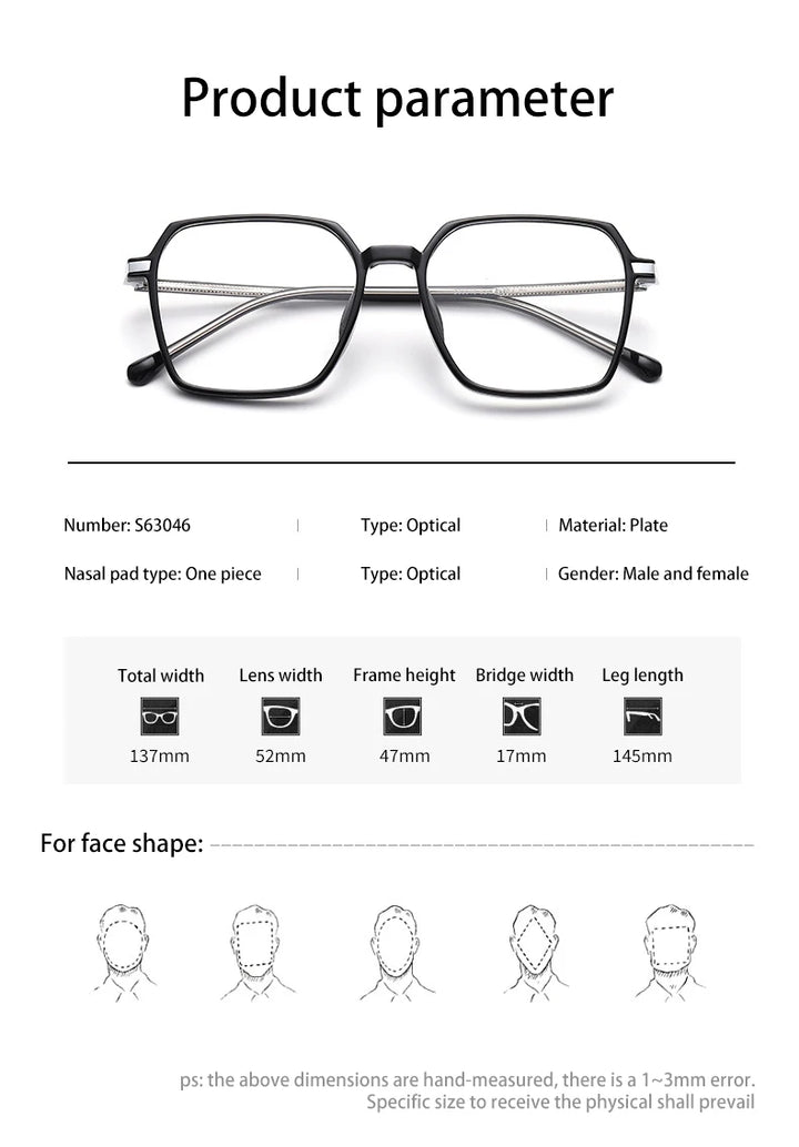 Vicky Women's Full Rim Polygon Square Tr 90 Alloy Reading Glasses 630461