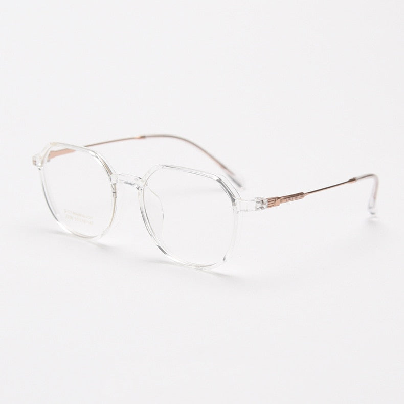 CCspace Unisex Full Rim Square Tr 90 Titanium Eyeglasses 56431 Full Rim CCspace C2Clear