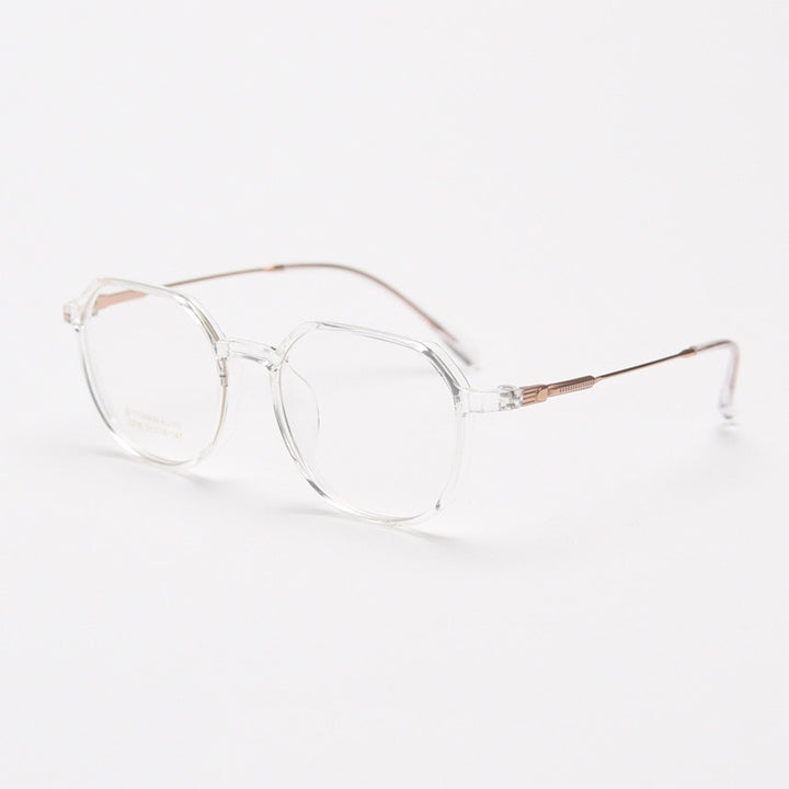 CCspace Unisex Full Rim Square Tr 90 Titanium Eyeglasses 56431 Full Rim CCspace C2Clear