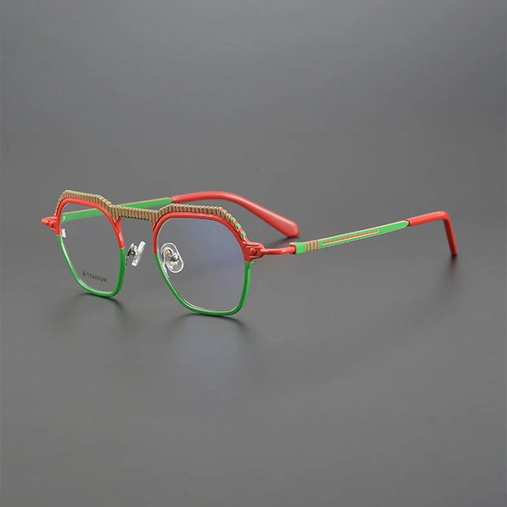 Nobler Unisex Full Rim Polygon Titanium Eyeglasses P073 Full Rim Nobler C3