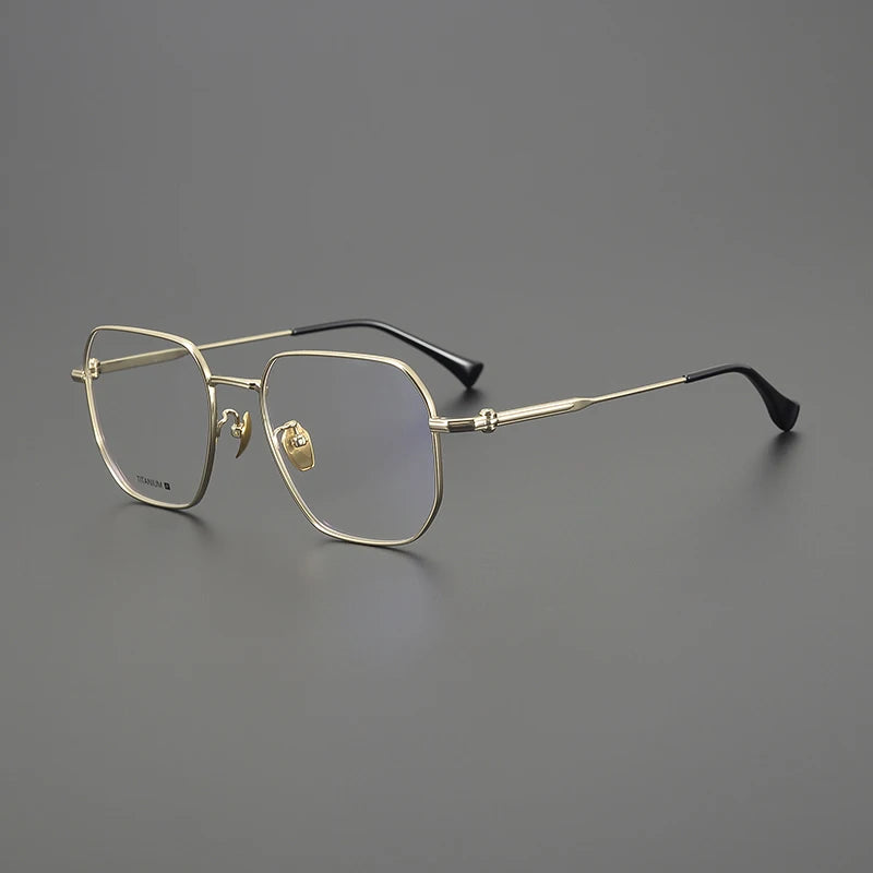 Gatenac Unisex Full Rim Big Polygon Square Titanium Eyeglasses Gxy1552