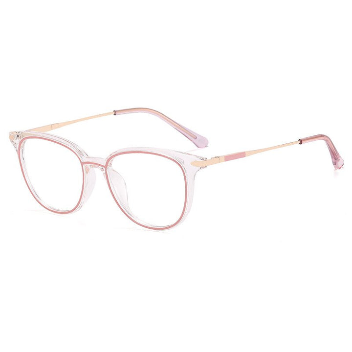CCspace Unisex Girl's Full Rim Square Tr 90 Titanium Eyeglasses 56756 Full Rim CCspace C1PinkClear